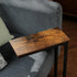 DALEMHOME Set 2 HKET1003-2BR C Shaped End Table, Couch Table That Slide Under, Small Side Table for Couch, Sofa