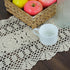 kilofly Handmade Crochet Lace Rectangular Table Runner 11 x 43 Inch, Beige