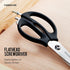 Farberware 4 in 1 Multipurpose Kitchen Scissors, Stainless Steel with Blade Cover, Black