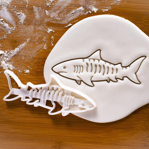 Set of 2 Shark Cookie Cutters, Hammerhead & Tiger Designs, 2 Pieces