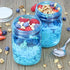Cornucopia Brands 16oz Plastic Mason Jars, 8-Pack, Blue with Silver Metal Lids, BPA-Free, 2-Cup Capacity