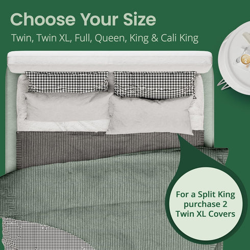 SafeRest Sleepure Waterproof Mattress Protector Full Size - Viscose Derived from Bamboo - Fitted with Stretchable