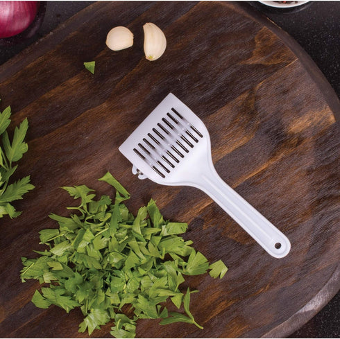 HIC Gourmet Rolling Fresh Herb Mincer, 9-Stainless Steel Blades, White