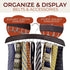 Richards Wooden Tie Rack, Hanging Organizer for Men's Closet Accessories, Holds 24 Ties, Walnut Wood