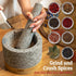 Heavy Duty Mortar and Pestle Set with Bamboo Base, Large 2 Cups Natural Granite Bowl for Guacamole and Masher