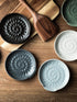 Ceramic Spoon Rest, Modern Farmhouse Kitchen Utensil Holder for Stove Top, Gray Cooking Spoon Holder