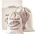 Linen Bread Bags, Pack of 4 Large and Extra Large Reusable Drawstring Bags for Homemade Artisan Bread Storage