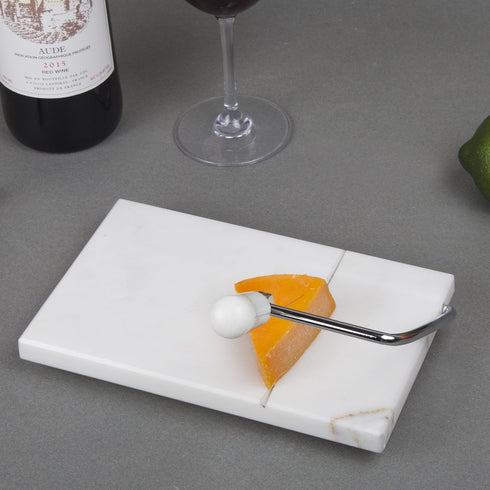 8" 5" Creative Home Marble Cheese Slicer x Heavy Duty Marble Board with Wire Cutter, Durable Cheese Slicer for Block