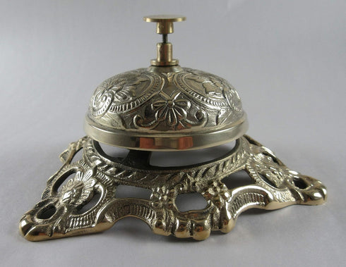 Upper Deck Ornate Solid Brass Hotel Counter Bell