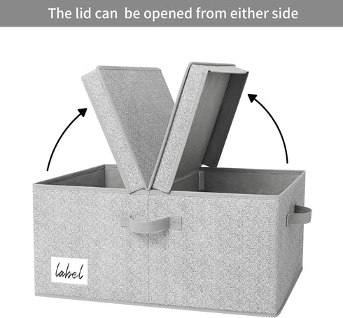 GRANNY SAYS Fabric Storage Bin with Lid, Decorative Extra Large Storage Box, Gray, 1-Pack