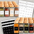 24PK Set 4oz, 374 SAVVY & SORTED Glass Spice Jars with Label, Bamboo Jar Spices Spice Labels, Pepper Grinder, Empty