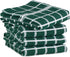 DII Basic Terry Collection Windowpane Dishtowel Set, 4 Piece, 16x26, Dark Green Check