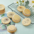 24 Set Gueevin Pieces Yogurt Jar Lids Bulk Bamboo Wooden Lids Compatible with Oui Yogurt Jars Round Reusable