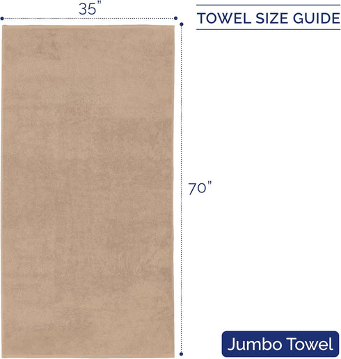 1 35 70 inch, 100% Elegant Comfort Premium Turkish Cotton Piece Jumbo Bath Towel - x Luxurious Hotel Spa Quality