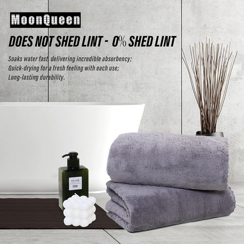 6 Pack Set MOONQUEEN Premium Bath Towel - Quick Drying - Microfiber Coral Velvet Highly Absorbent Towels - Multipurpose