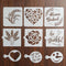 9 Pieces Baking Stencil Set, Cook Stencils for Bread, Cake, Coffee, Pie, or Cookie Decorating Templates