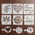 9 Pieces Baking Stencil Set, Cook Stencils for Bread, Cake, Coffee, Pie, or Cookie Decorating Templates