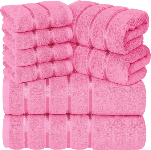 YRALY 8 Piece Luxury Towel Set, 600 GSM Ring Spun Cotton, Soft &