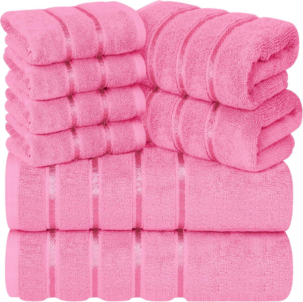 YRALY 8 Piece Luxury Towel Set, 600 GSM Ring Spun Cotton, Soft &