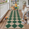 PureCozy 2x8 Checkered Easy Jute Runner Rug Non Slip Hallway Kitchen Washable