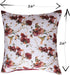 Tache Floral Red White Euro Sham, 26 inch Quilted 1pc Rose Garden Hummingbirds Microfiber Square Pillow Cover