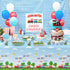 APOWBLS 2nd 24 Chugga Chugga Two Two Birthday Party Supplies, Paper Plate, Cup, Napkin, Disposable Cutlery, Tablecloth