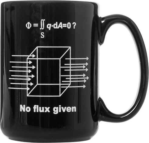 Artisan Owl No Flux Given Funny Physics Mug - 15oz Black Coffee Mug for Science Lovers, Nerds, Engineers