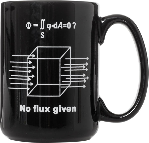 Artisan Owl No Flux Given Funny Physics Mug - 15oz Black Coffee Mug for Science Lovers, Nerds, Engineers