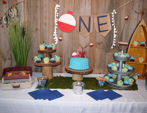 Ofishally One First Birthday Burlap Highchair Banner - The Big One Party Decoration for Fishing Themed Decorations