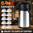 64 Oz Airpot Coffee Dispenser with Pump, Insulated Thermal Carafe, Stainless Steel Hot Beverage Dispenser