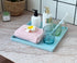 11 Inch Blue Square Plastic Tray - Organizer Tray for Bathroom Vanity, Dresser, Coffee Table, Nightstand | Decorative
