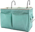 Green Bedside Caddy, Multi-Function Hanging Storage Basket for Bunk and Hospital Beds, Holds Glasses, Books, Mobile