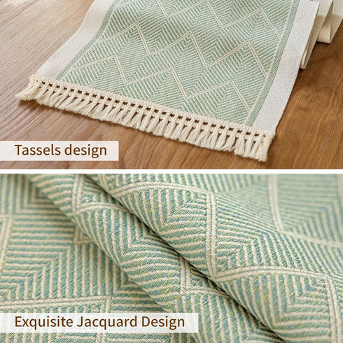 138 Inches,Waterproof Table Runners Boho Table Runner with Tassel Fringe,Table Runner for Party Coffee Table