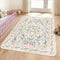 Pink Boho Rug 5x8 with Rounded Corners Washable Floral Pastel Non-Slip Area