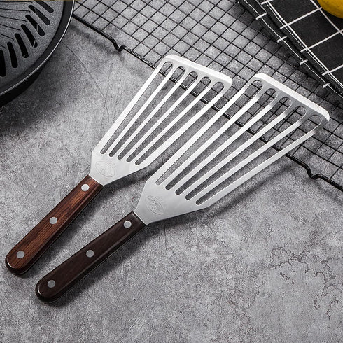 Fish Spatula - 2 Pack Stainless Steel Slotted Spatulas for Cooking, Flipping, Frying, Grilling