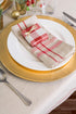 DII French Stripe Tabletop Collection 6 Piece Dining Table Linen Napkin Set, 20x20, Taupe/Red Farmhouse Style
