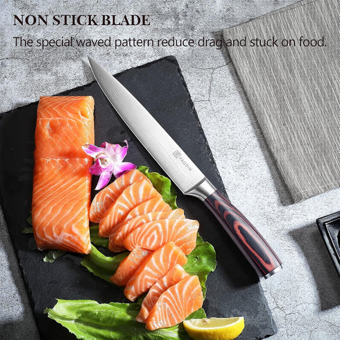 PAUDIN 8-Inch Carving Knife, Ultra Sharp Brisket Slicing Knife, Premium German Stainless Steel for BBQ