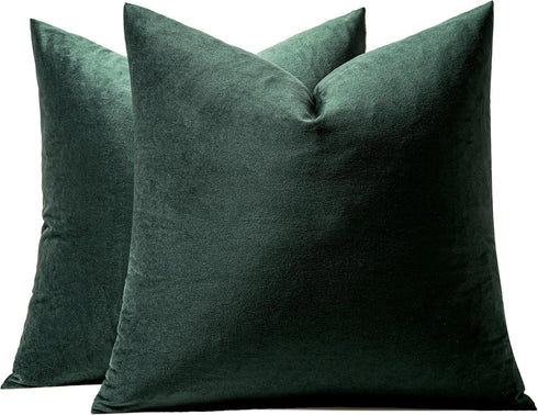 MIULEE Pack of 2 Velvet Soft Solid Decorative Square Throw Pillow Covers, 18x18 Inch, for Sofa, Bedroom, Car