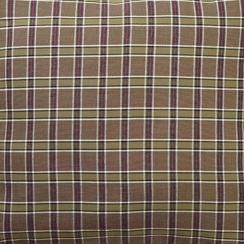 VHC Brands Wyatt Bedding Accessory - Euro Sham 26x26, Plaid Tan