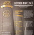 Thyme & Table 3 Piece Knife Set, Non Stick Stainless Steel with Santoku Knife and Comfort Grip Handle