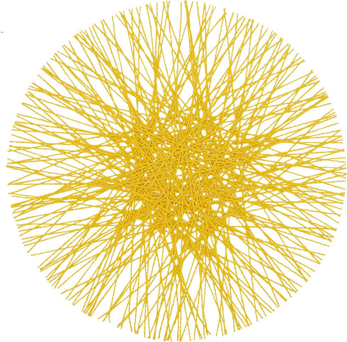 SARO LIFESTYLE Adalynn Collection Straw Design Placemats Set of 4, 15" Yellow