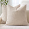 ANRODUO Pack of 2 Textured Boucle Throw Pillow Covers Soft Oatmeal Decorative