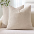 ANRODUO Pack of 2 Textured Boucle Throw Pillow Covers Soft Oatmeal Decorative