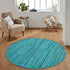 THE BEER VALLEY Hand Woven Area Rug - 4' Round Teal, Farmhouse Green Rugs for Bedroom, Bathroom, Living Room