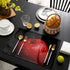 SUN-Shine Black Placemats Set of 4, Red Apples Painting for Dining Table Decorations, Washable Table Mats