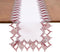 White Dark Red Jacquard Lace Table Runner 60 inches Long, Claret Dresser