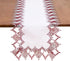 White Dark Red Jacquard Lace Table Runner 60 inches Long, Claret Dresser