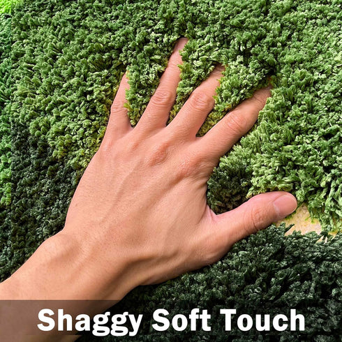 20x35 Inch 3D Moss Rug,Shag Carpet Leaf Area Bathroom Rugs Non Slip Bath Mat Tufted Rug,Ultra Soft Washable Children
