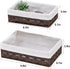 Countertop Set 2 Small Storage Basket With Liner,Wicker Decorative Basket for coffee table,RectangleTray,Bathroom