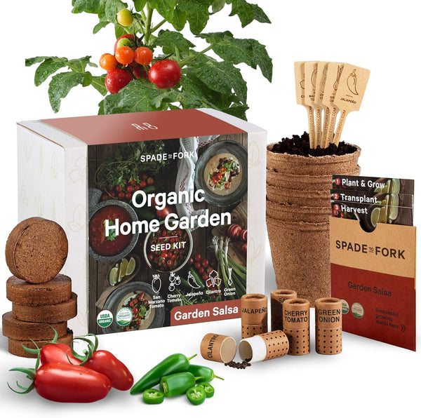 Organic Indoor Salsa Garden Starter Kit - Made in USA - Certified